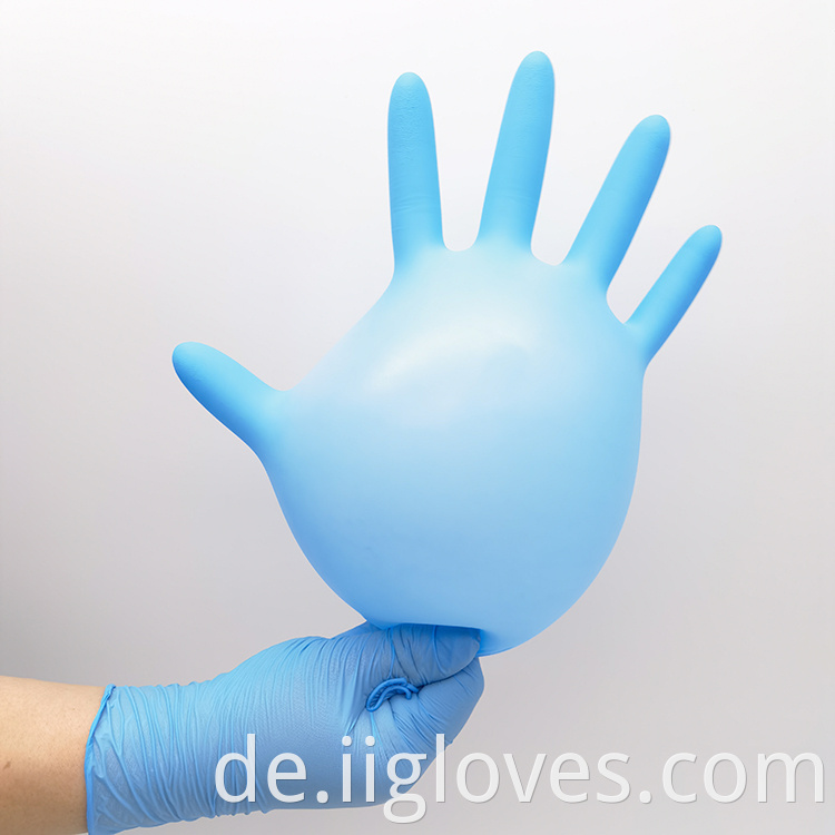Einwegsicherheit Blue PVC Nitril Blend Prüfung Arbeit pulverfrei Guantes Palma de Nitrilo Box Handschuhe
